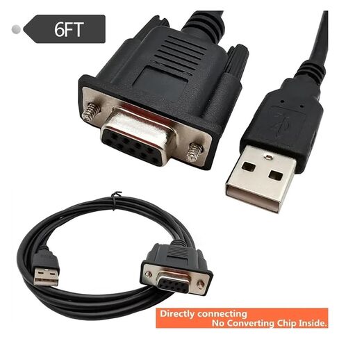 1.8M 6FT USB Male to DB9 RS232 COM Female Cord Adapter Converter Supports Win 7 8 10 Pro Sys/TEM in Saudi Arabia