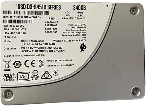 240GB SSDSC2KB240G8 D3-S4510 6Gb/S 240G in Saudi Arabia