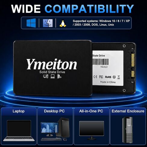 64GB SATA III 2.5 Inch SSD Internal Solid State Drive with 3D NAND TLC, Up to 400MB/s Read Speed for Laptop Desktop PC Upgrade, Black in Saudi Arabia