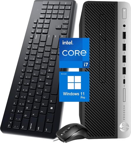 HP ProDesk 600 G4 SFF Desktop PC, Intel Core i7-8700, 8GB RAM, 256GB SSD, 4K Supported, Keyboard & Mouse, Win11 Pro i5 Computer, WiFi, BT (Renewed) in Saudi Arabia