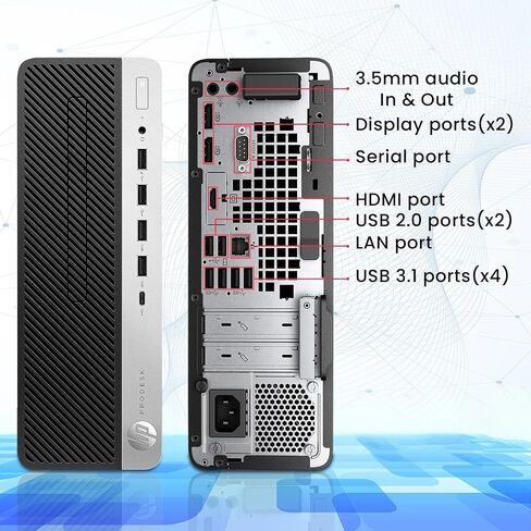 HP ProDesk 600 G4 SFF Desktop PC, Intel Core i7-8700, 8GB RAM, 256GB SSD, 4K Supported, Keyboard & Mouse, Win11 Pro i5 Computer, WiFi, BT (Renewed) in Saudi Arabia