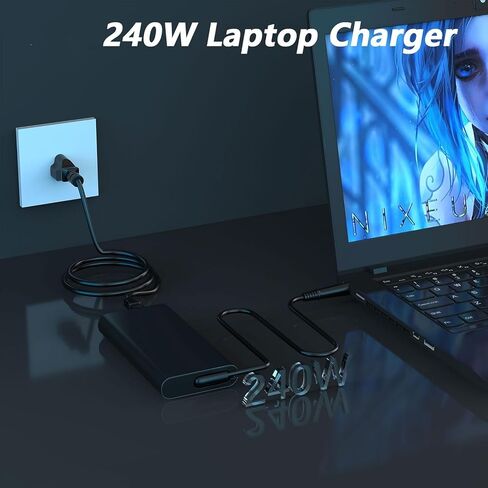 240W Laptop Charger Replacement for Dell Precision 7670 7680 7770 7780, Compatible with Dell Alienware M16 R2 M18 R2 X16 X17 X15 M15 R7 M17 R5, G15 G16 G7 G5 G3 Laptop 7.4mm tip GAN Power Adapter in Saudi Arabia