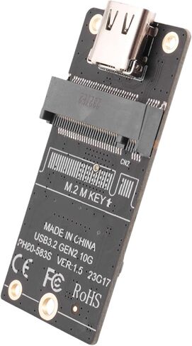 1 PCS M.2 to Type-C SSD Enclosure Adapter M2 NVME HDD Enclosure Interposer Board JMS583 Chip 10Gbps Support 2230 2242 2260 SSD Black in Saudi Arabia
