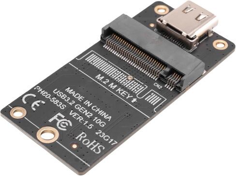 1 PCS M.2 to Type-C SSD Enclosure Adapter M2 NVME HDD Enclosure Interposer Board JMS583 Chip 10Gbps Support 2230 2242 2260 SSD Black in Saudi Arabia