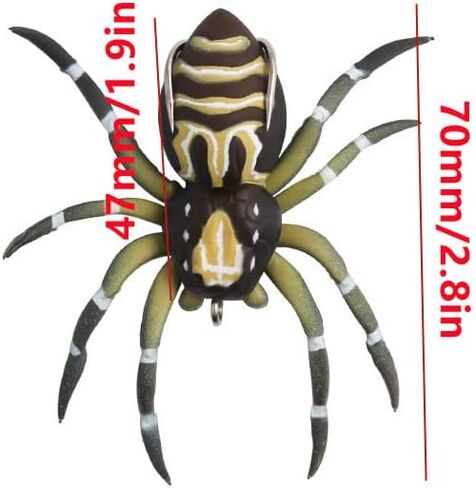 2.8" Spider Fishing Lure for Bass – Hollow Body Weedless Lure with Natural Walking Action, Weird Maker Swamp Fishing Accessories, Ideal for Freshwater Anglers & Bass Fishing in Kuwait