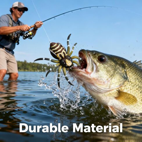 2.8" Spider Fishing Lure for Bass – Hollow Body Weedless Lure with Natural Walking Action, Weird Maker Swamp Fishing Accessories, Ideal for Freshwater Anglers & Bass Fishing in Kuwait
