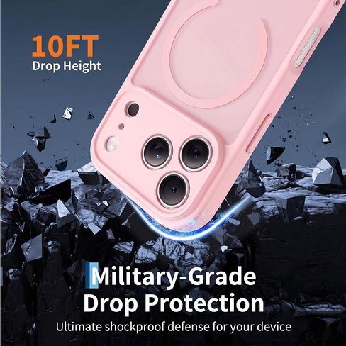 Magnetic for iPhone 17 Pro Max Case - Translucent Matte Finish in Pink, Strong Magnetic Compatibility, Slim Protective Design, Precise Cutouts in Saudi Arabia