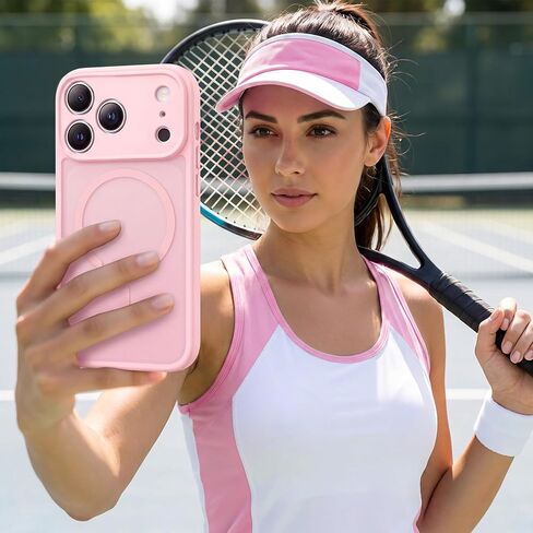 Magnetic for iPhone 17 Pro Max Case - Translucent Matte Finish in Pink, Strong Magnetic Compatibility, Slim Protective Design, Precise Cutouts in Saudi Arabia