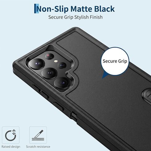 Shockproof Transparent Phone Case for Leading Brand S26 Ultra with Kickstand, Full Coverage PC+TPU Hard Back, Anti-Yellowing, Dustproof, Waterproof, Wireless Charging Compatible, Fingerprint in Saudi Arabia