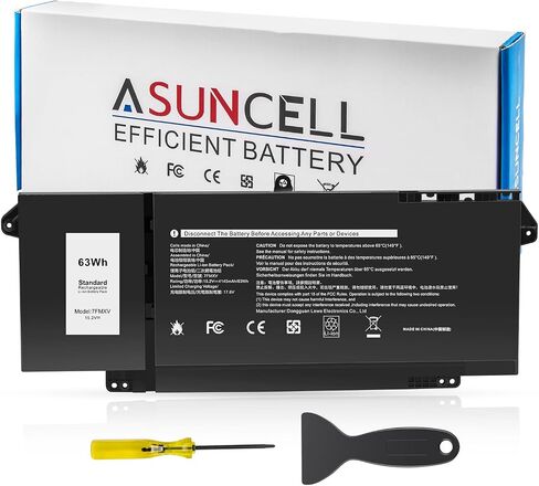 ASUNCELL 7FMXV 15.2V 63Wh استبدال بطارية الكمبيوتر المحمول لـ Dell Latitude 5320 7320 7420 7520 Latitude 5320 2-in-1/7320 2-in-1/7420 2-in-1 P133G P134G P135G P136G P138G P139G P110F TN2GY 9JM71 in Kuwait