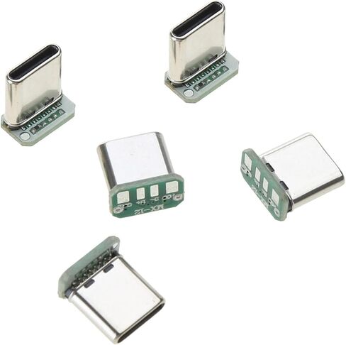 5PCS USB C Male Head 16p USB C Connectors Port Vertical Plugs Board 5 Voltages Copper for Shell 16pin USB C Male in Saudi Arabia