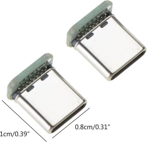5PCS USB C Male Head 16p USB C Connectors Port Vertical Plugs Board 5 Voltages Copper for Shell 16pin USB C Male in Saudi Arabia