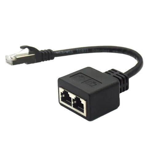 RJ45 1xMale to 2xFemale Splitter Adapter Cable Cord for Ethernet LAN Ethernet Converter Cable Extender Line Splitter in Saudi Arabia