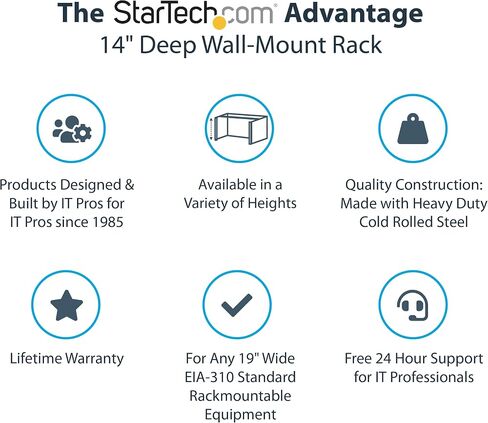 StarTech.com 4U Wall Mount Network Rack - 14 Inch Deep (Low Profile) - 19" Patch Panel Bracket & Server Rack Shelf - Universal Vented Cantilever Tray in Saudi Arabia