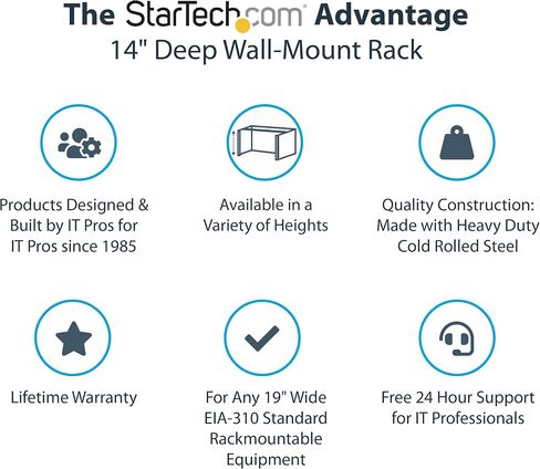 StarTech Wall Mount Rack with Shelf and Power Strip for Networking Equipment (8U) in Saudi Arabia