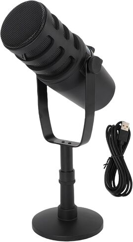 USB Condenser Microphone High Sensitivity, Wired PC Mic Gaming Streaming Podcast, Lightweight Portable USB Microphone, Black in Saudi Arabia