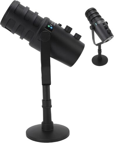 USB Condenser Microphone High Sensitivity, Wired PC Mic Gaming Streaming Podcast, Lightweight Portable USB Microphone, Black in Saudi Arabia