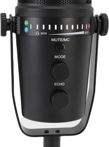 USB Condenser Microphone High Sensitivity, Wired PC Mic Gaming Streaming Podcast, Lightweight Portable USB Microphone, Black in Saudi Arabia