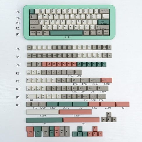 Retro Keycaps 192Keys Cherry Profile Doubleshot Custom Keyboard Keycaps ISO ANSI for Cherry MX 60% 65% 70% 75% 95% Mechanical Keyboards in Saudi Arabia