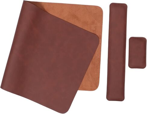 Crazy Horse Leather Keyboard Mouse Wrist Rest Pad Set in Saudi Arabia