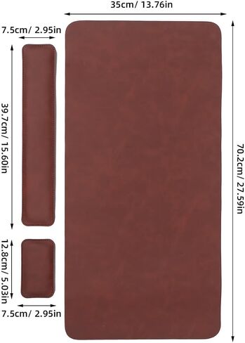 Crazy Horse Leather Keyboard Mouse Wrist Rest Pad Set in Saudi Arabia