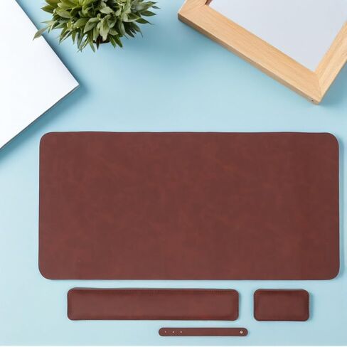 Crazy Horse Leather Keyboard Mouse Wrist Rest Pad Set in Saudi Arabia
