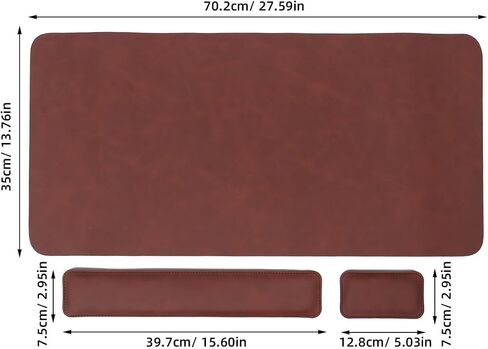 Crazy Horse Leather Keyboard Mouse Wrist Rest Pad Set in Saudi Arabia