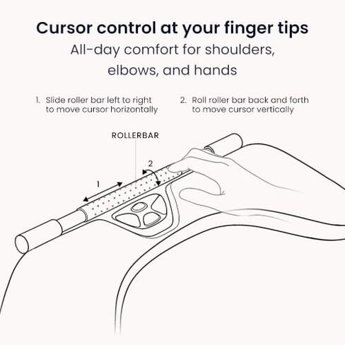 Contour RollerMouse Red + ArmSupport Red Bundle ماوس شريطي لاسلكي مريح في المنتصف مع مشبك على دعم الساعد وموسع مكتب مبطن مصمم لتخفيف الضغط من الكتفين والرقبة in Kuwait