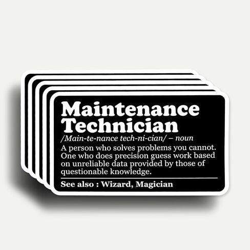 (5Pcs) Funny Maintenance Technician Men Stickers 3 Inch, Job Definition Funny Maintenance Technician Men Gift Decorations, Waterproof Vinyl Decal for Laptop, Water Bottles, Car, Phone in Saudi Arabia