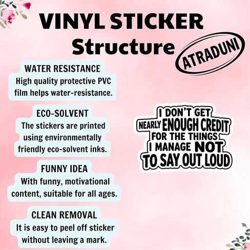 3 Pack 3 Inch I Don't Get Nearly Enough Credit Stickers, Sarcastic Funny Quote Vinyl Decals for Laptops, Water Bottles, Tumblers, Office Decor, Hard Hats in Saudi Arabia