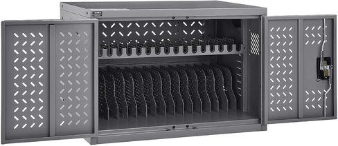 Global Industrial Charging Cabinet for Chromebooks Laptops and iPad Tablets, 16-Device, Gray, Assembled in Saudi Arabia