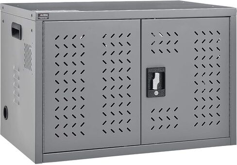 Global Industrial Charging Cabinet for Chromebooks Laptops and iPad Tablets, 16-Device, Gray, Assembled in Saudi Arabia