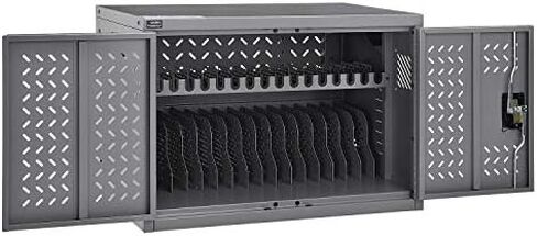 Global Industrial Charging Cabinet for Chromebooks Laptops and iPad Tablets, 16-Device, Gray, Assembled in Saudi Arabia