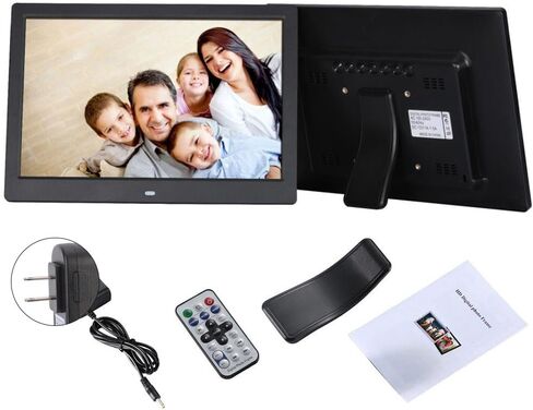 Hidyliu 12 Inch Digital Picture Frame Smart Digital Photo Frame Electronic Photo 1280x800 IPS Display USB SD Card Support Remote Control Alarm Clock Calendar (Black) in Saudi Arabia
