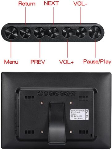 Hidyliu 12 Inch Digital Picture Frame Smart Digital Photo Frame Electronic Photo 1280x800 IPS Display USB SD Card Support Remote Control Alarm Clock Calendar (Black) in Saudi Arabia