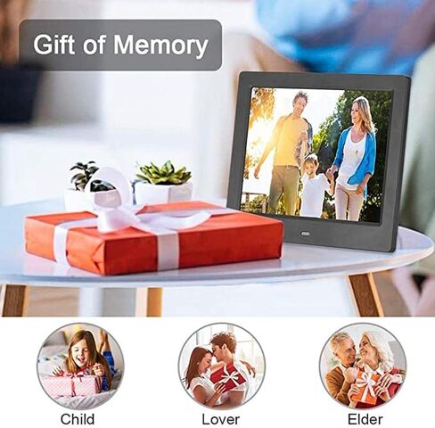 Hidyliu 12 Inch Digital Picture Frame Smart Digital Photo Frame Electronic Photo 1280x800 IPS Display USB SD Card Support Remote Control Alarm Clock Calendar (Black) in Saudi Arabia