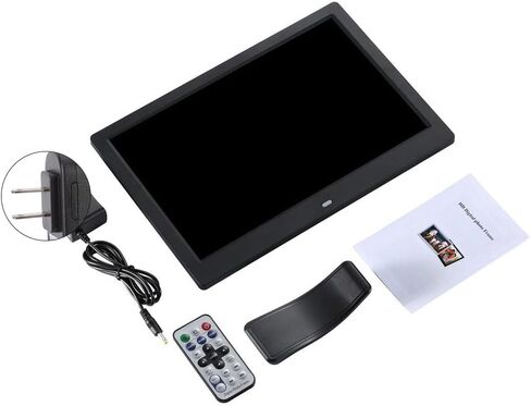 Hidyliu 12 Inch Digital Picture Frame Smart Digital Photo Frame Electronic Photo 1280x800 IPS Display USB SD Card Support Remote Control Alarm Clock Calendar (Black) in Saudi Arabia