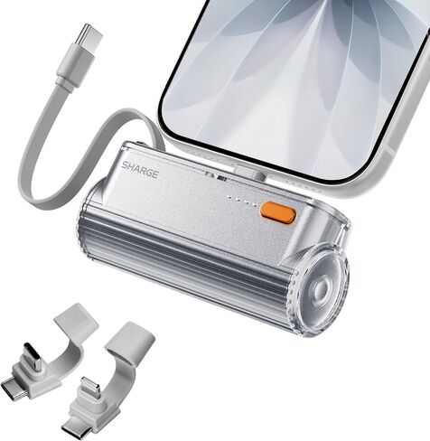 شاحن متنقل صغير بسعة 5800 مللي أمبير في الساعة، باور بانك مع كابل USB-C مدمج in Kuwait