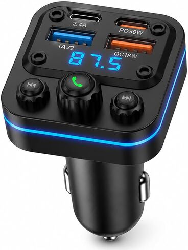 Bluetooth Fm Transmitter for Car, Fast Charging, Blue Tooth 5.4 Car Charger in Saudi Arabia