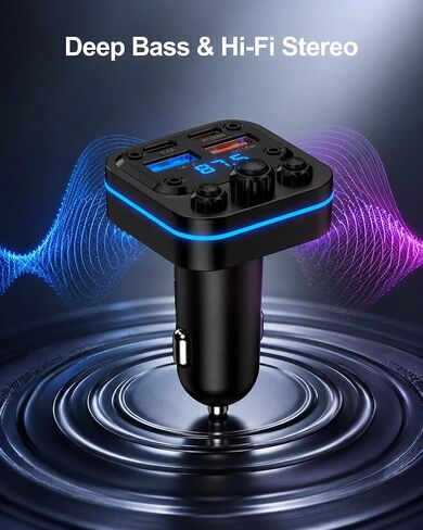 Bluetooth Fm Transmitter for Car, Fast Charging, Blue Tooth 5.4 Car Charger in Saudi Arabia