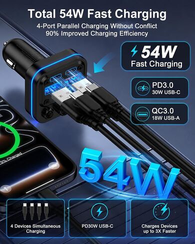 Bluetooth Fm Transmitter for Car, Fast Charging, Blue Tooth 5.4 Car Charger in Saudi Arabia