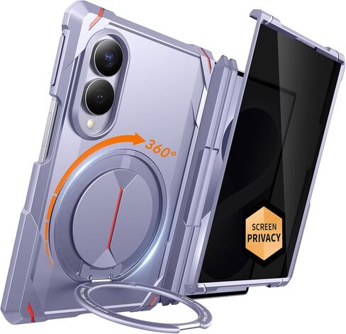 TONGATE for Z Fold 8 Case with Privacy Screen Protector & Stand, Black in Kuwait