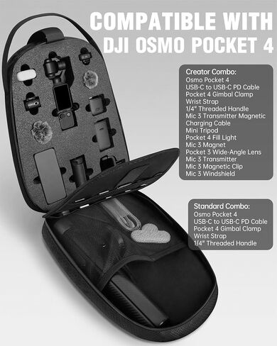 PEKREWS OSMO Pocket 4 Case, for DJI Pocket 4 Creator Combo/Standard Combo in Saudi Arabia