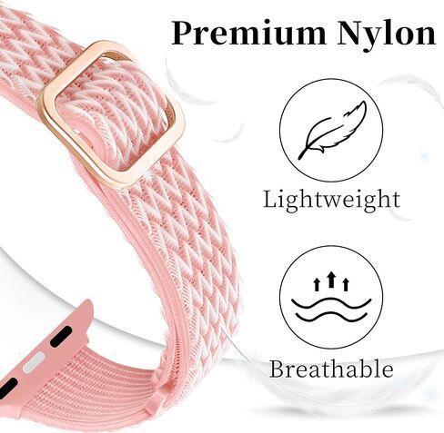 Melyis Nylon Solo Loop Band Compatible with Apple Watch Bands for Women 44mm 45mm 42mm 49mm, Stretchy Elastic iWatch Bands for Apple Watch Band Series 9 SE Series 8 7 6 5 4 3 2 1 Ultra, Pink in Saudi Arabia