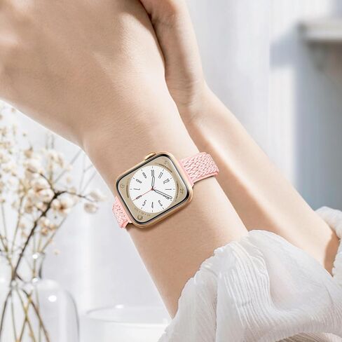 Melyis Nylon Solo Loop Band Compatible with Apple Watch Bands for Women 44mm 45mm 42mm 49mm, Stretchy Elastic iWatch Bands for Apple Watch Band Series 9 SE Series 8 7 6 5 4 3 2 1 Ultra, Pink in Saudi Arabia