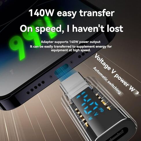 USB C Adapter with Transparent Shell PD Chip 140W 40Gbps 8K/60Hz in Saudi Arabia