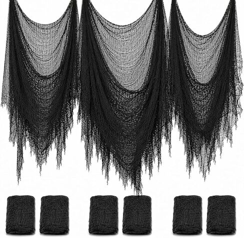 Yobbai 6 Pack White Creepy Cloth - Halloween Decorations - 30X72 Inch Spooky Fabric - Cotton - DIY Halloween Decor in Saudi Arabia
