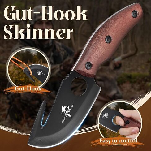 Purple Dragon Fixed Blade Deer Skinning Hunting Knife Set with Sheath in Saudi Arabia