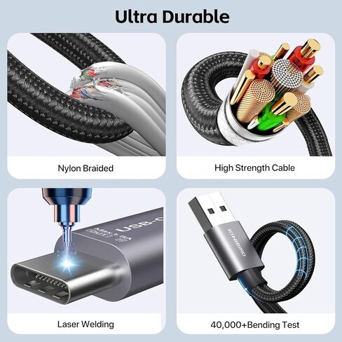 موزع USB إلى USB C من KiWiBiRD، USB A إلى USB C مزدوج لشحن الطاقة in Kuwait