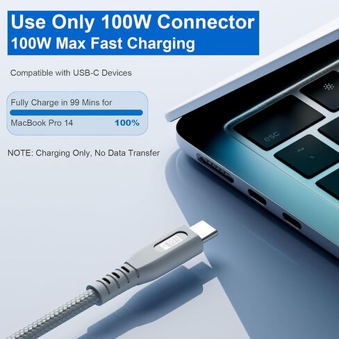 كابل شحن متعدد SIQIWO 100 واط USB C، 4FT-1Pack PD3.0 كابل شحن سريع in Kuwait